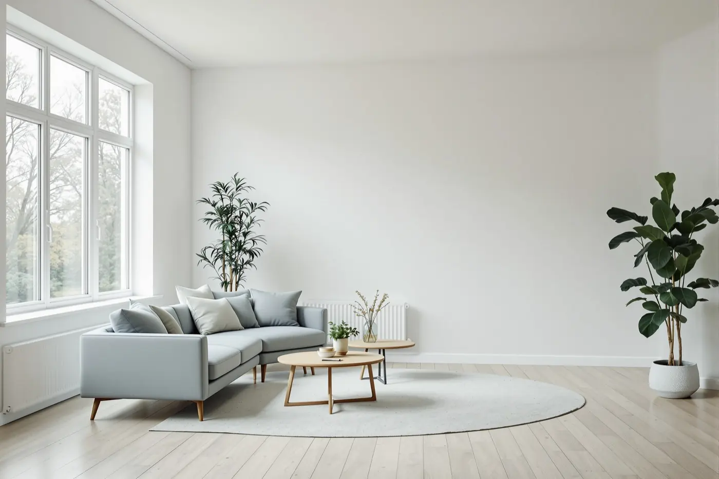 A bright empty rental living room ready for move-in
